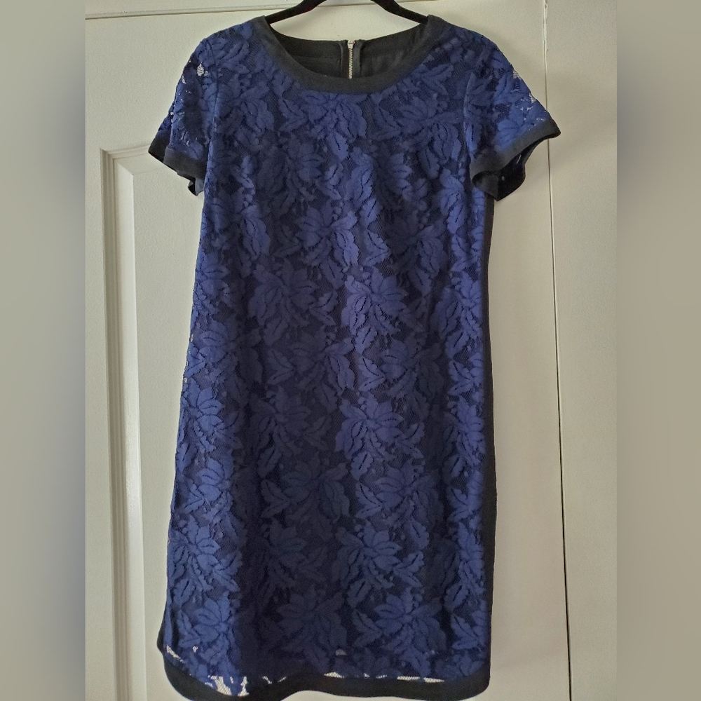 Donna Morgan Navy Lace Mini Dress